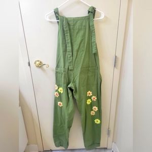 Lucy and yak with customized crochet dungaree